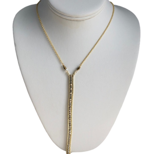 Nakamol Designs 2 Tone Long Lariat Necklace.